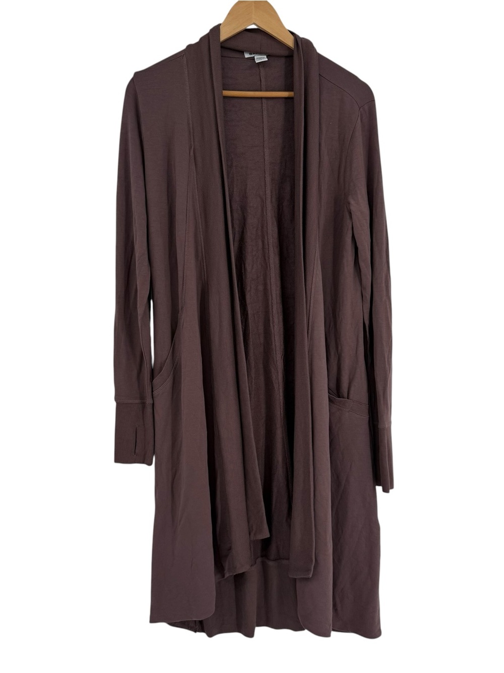 Athleta Cardigan Women Size Small Mauve Canopy Wrap Gym Layering Longline